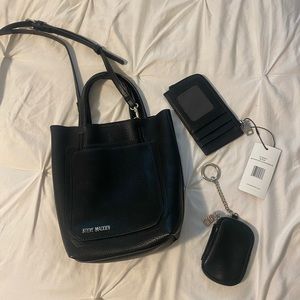 Steve Madden Mini Tote Crossbody Bag, with Wallet and Earbud Case